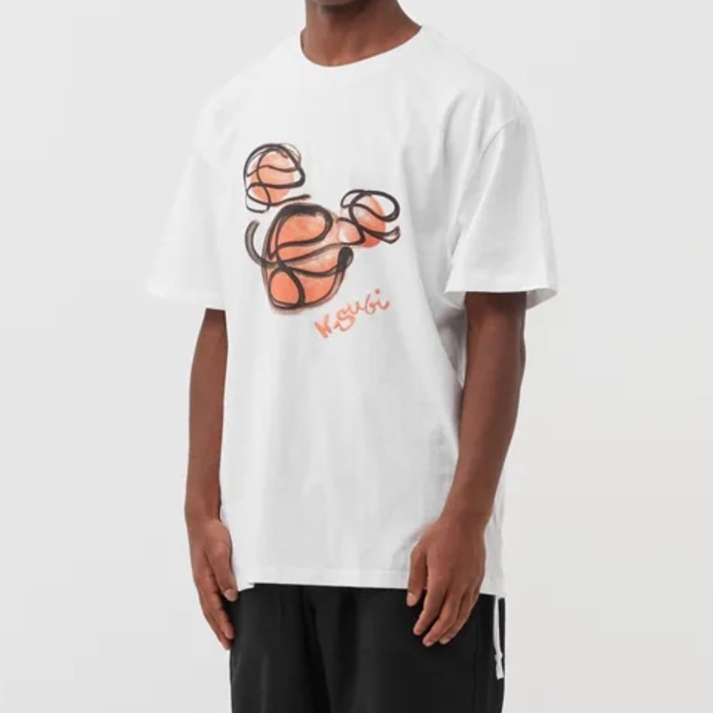 Ksubi Bball Biggie White Graphic Tee Shirt Small Basketball Streetwear Grunge